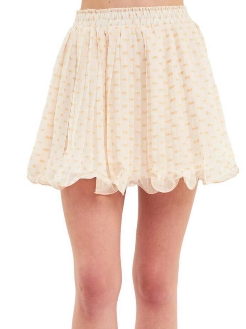 Endless Rose dot pleated mini skirt - cream